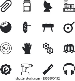 equipment vector icon set such as: maintenance, broadcasting, heat, kitchen, network, single, urine, global, analysis, voltage, miners, stereo, exercise, heavy, cog, instrument, leisure, surface