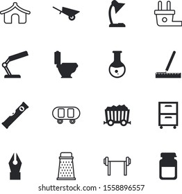 equipment vector icon set such as: dome, card, macro, collection, unplugged, cart, accessory, protractor, orange, sharp, washroom, filling, canopy, builder, supply, search, secure, plastic, sanitary