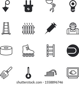 equipment vector icon set such as: syringe, engineer, site, imaging, tennis, uk, accuracy, collection, exercise, creativity, roller, sonography, canned, unplugged, rubber, electrical, tomato, travel