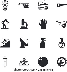 equipment vector icon set such as: harvest, hardware, blade, bulb, electronic, mining, listen, biology, people, beautiful, manufacture, goalkeeper, build, pet, tractor, bottle, broadcast, pick