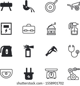 equipment vector icon set such as: house, measuring, loudspeaker, danger, kilogram, shield, ruler, remote, brief, clinical, cart, appliances, model, document, old, science, pet, stock, spring, vecto