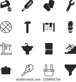 equipment vector icon set such as: building, action, shovel, job, eco, modern, bitcoin, flask, art, purchase, wrench, clean, research, people, fresh, red, beaker, measurement, boiling, tap, warm