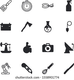 equipment vector icon set such as: plummet, iron, person, cord, domestic, handicap, training, hygiene, petrol, minimal, control, clinic, sky, wheelchair, radio, manufacturing, disability, precision
