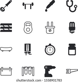 equipment vector icon set such as: sick, office, droplet, mail, kitchen, burner, skating, man, race, switch, stationery, home, clinical, car, bulb, electronic, light, drill, eyedropper, tools