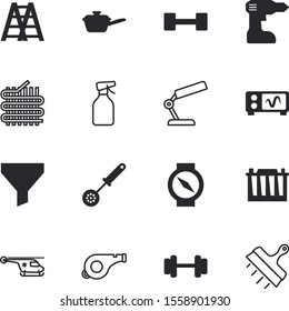 equipment vector icon set such as: desktop, dinner, marketing, thread, drilling, shadow, improvement, step, safety, textile, display, restaurant, hygiene, flower, measurement, exploration, creativity