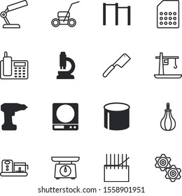 equipment vector icon set such as: rotary, rings, internet, screw, dinner, furniture, meal, cog, summer, preparation, abstract, drilling, body, handle, lunch, horizontal, maintenance, blender, emblem
