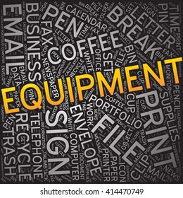 Equipment, Word cloud art background