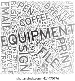Equipment, Word cloud art background