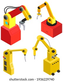 Equipment for work in production. Mechanical hand, robotic arm, technical device for loading objects