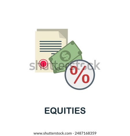 Equities flat icon. Colored sign from stock market collection. Creative Equities icon illustration for web design, infographics and more