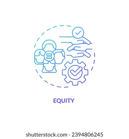 Equity blue gradient concept icon. Social justice. Gender equality. Human right. Diversity and inclusion. Equal opportunity abstract idea thin line illustration. Isolated outline drawing