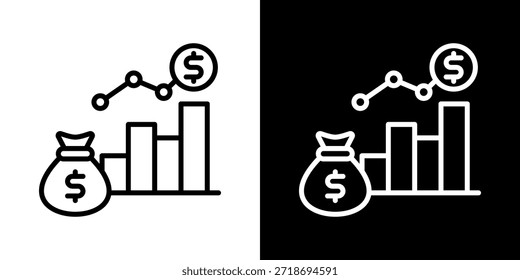 Equity Capital Icon De Línea Estilo Blanco Y Negro