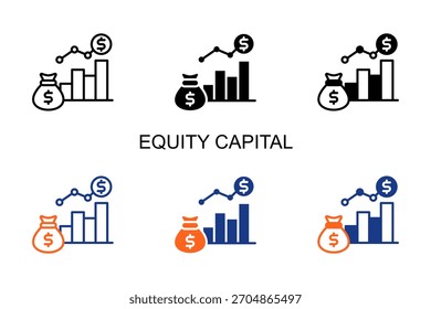 Equity Capital Icon Multi Style Ilustración vectorial