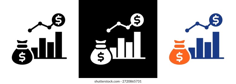 Equity Capital Icon Set Ilustración vectorial de glifos