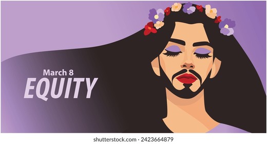 equity concept, international woman day, gender diversity movement background , minimal vector illustration 