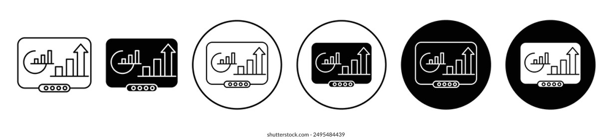 Conjunto de iconos de Vector de línea fina de derivados de acciones.