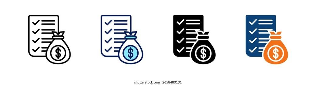 Equity Fund All In One Icon Multi Styles Vektor Set