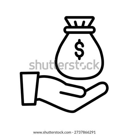 Equity Grant Outline Icon Vector Illustration
