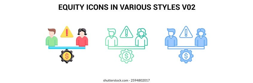 Equity icon Blue, Flat, Gradient style.