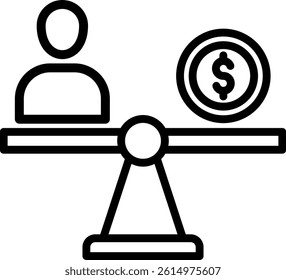 Equity Icon Line Vector Illustration