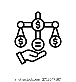 Equity Icon Ilustración vectorial de línea