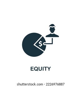 Icono de equidad. Icono de política simple monocroma para plantillas, diseño web e infografías