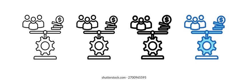 Equity Icon outline style Vector Illustration