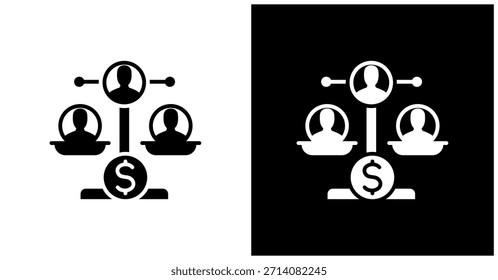 Equity Icon Set In White And Black Background