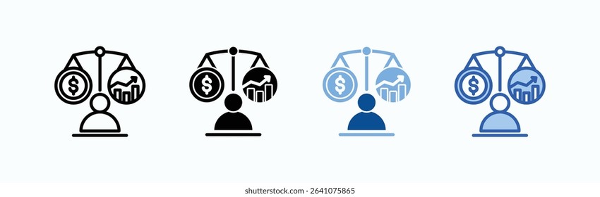 Equity icon sheet multiple style collection isolated vector