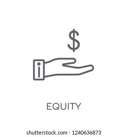 Equity linear icon. Modern outline Equity logo concept on white background from business collection. Suitable for use on web apps, mobile apps and print media.