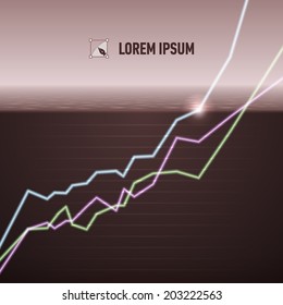 Equity market charts turn po sitive, concept image, warm tint