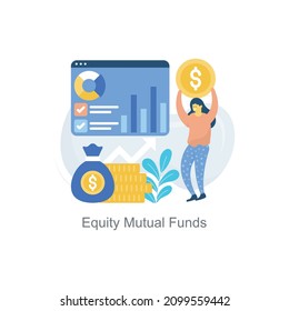 Equity Mutual Fund Vektorgrafik einzeln auf weißem Hintergrund. Flat Illustration Stil Design.