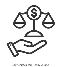 Equity Outline Icon Vector Illustration