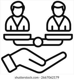 Ilustración vectorial de iconos de contorno de equidad