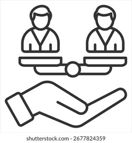 Equity Outline Icon Vector Illustration