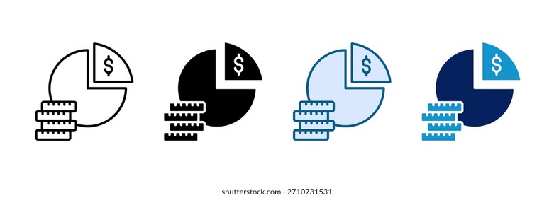 Equity Pie Chart Icon Set Colección de estilos múltiples