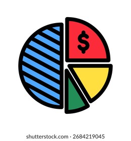 Equity Compartir Mini Icono De Ilustración Relacionado Con El Mercado De Capitales, Investigación De Mercado. Uso Para El Concepto Moderno, Ui, Web Ux Y Desarrollo De App.