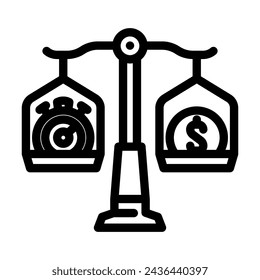 equity time management line icon vector. equity time management sign. isolated contour symbol black illustration