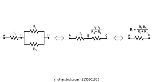 equivalent of resistance diagram and formula in physics