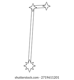 Equuleus constellation illustration hand drawn outline vector