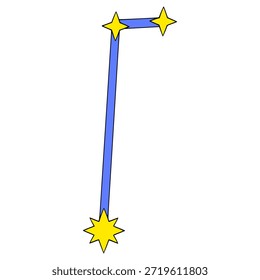 Vetor isolado desenhado à mão da ilustração da constelação de Equuleus