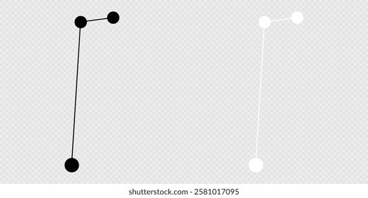 Equuleus constellation map set. Vector illustration.
