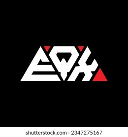 Diseño del logotipo de la letra del triángulo EQX con forma de triángulo. Monograma de diseño del logotipo del triángulo EQX. Plantilla de logotipo vectorial de triángulo EQX con color rojo. Logo triangular EQX Diseño sencillo, elegante y lujoso.