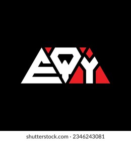 EQY triangle letter logo design with triangle shape. EQY triangle logo design monogram. EQY triangle vector logo template with red color. EQY triangular logo Simple, Elegant, and Luxurious design.