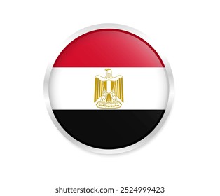 Symbol für umlaufendes Kennzeichen ausgeben. Runde Kreis Nationalflagge Ägypten. Vektorgrafik
