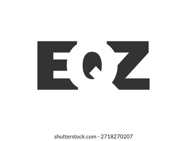 Diseño del logotipo de EQZ. Letra inicial EQ Z estilo de letra en negrita para startups tecnológicas, consultoría, marca corporativa. Nombre creativo de la empresa, titulares de la tipografía, identidad, logotipo de moda. Ilustración vectorial.