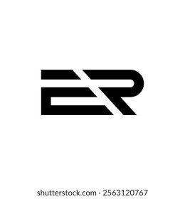 er abstract alphabet font initial simple vector logo design