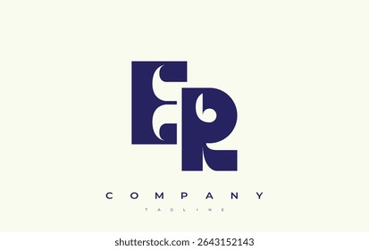 ER Abstract Geometric Logo Design. Modern and elegant logo design with simplistic typography elements, showcasing branding excellence.