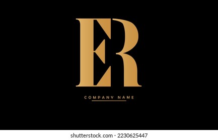 ER, RE Abstract Letters Logo Monogram