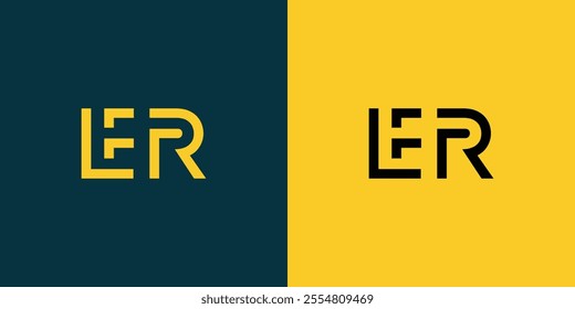 ER abstract minimalist letters Logo Monogram. It is a minimalist logo, this logo is made by combining two letters